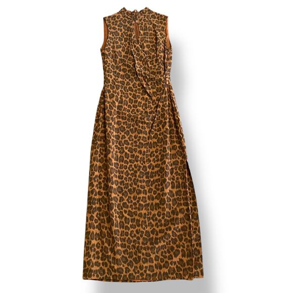 David Warren Vintage Y2K Cheetah Print Sleeveless Maxi Long Formal Dress Size 12 - Picture 1 of 11
